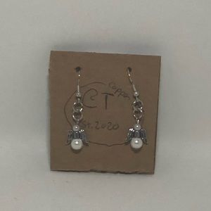 Handmade Faux Pearl Angel Earrings